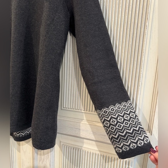 ASPEN Womens Fair Isle Gray Hooded Ski Sweater Size Small - Picture 8 of 15